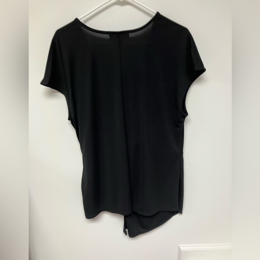 Eliquii blouse, black, asymmetric hemline, black, 14-16.